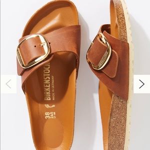 Birkenstock Madrid big buckle sandal in cognac